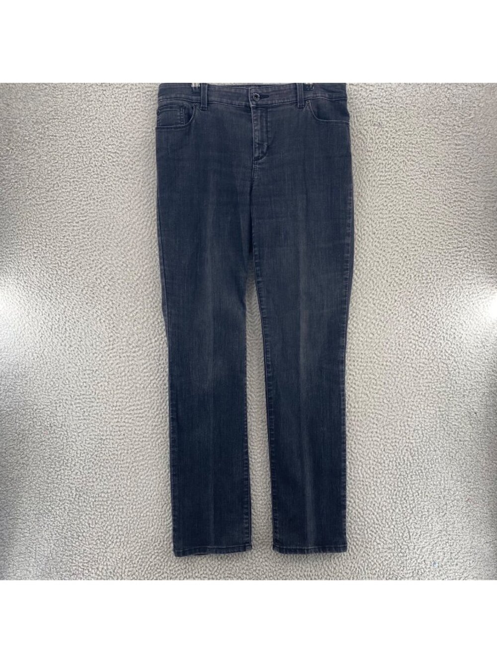 Chicos Jeans Womens 1.5 US 10 Platinum Denim Gray Ultimate Fit Slim Leg Pockets